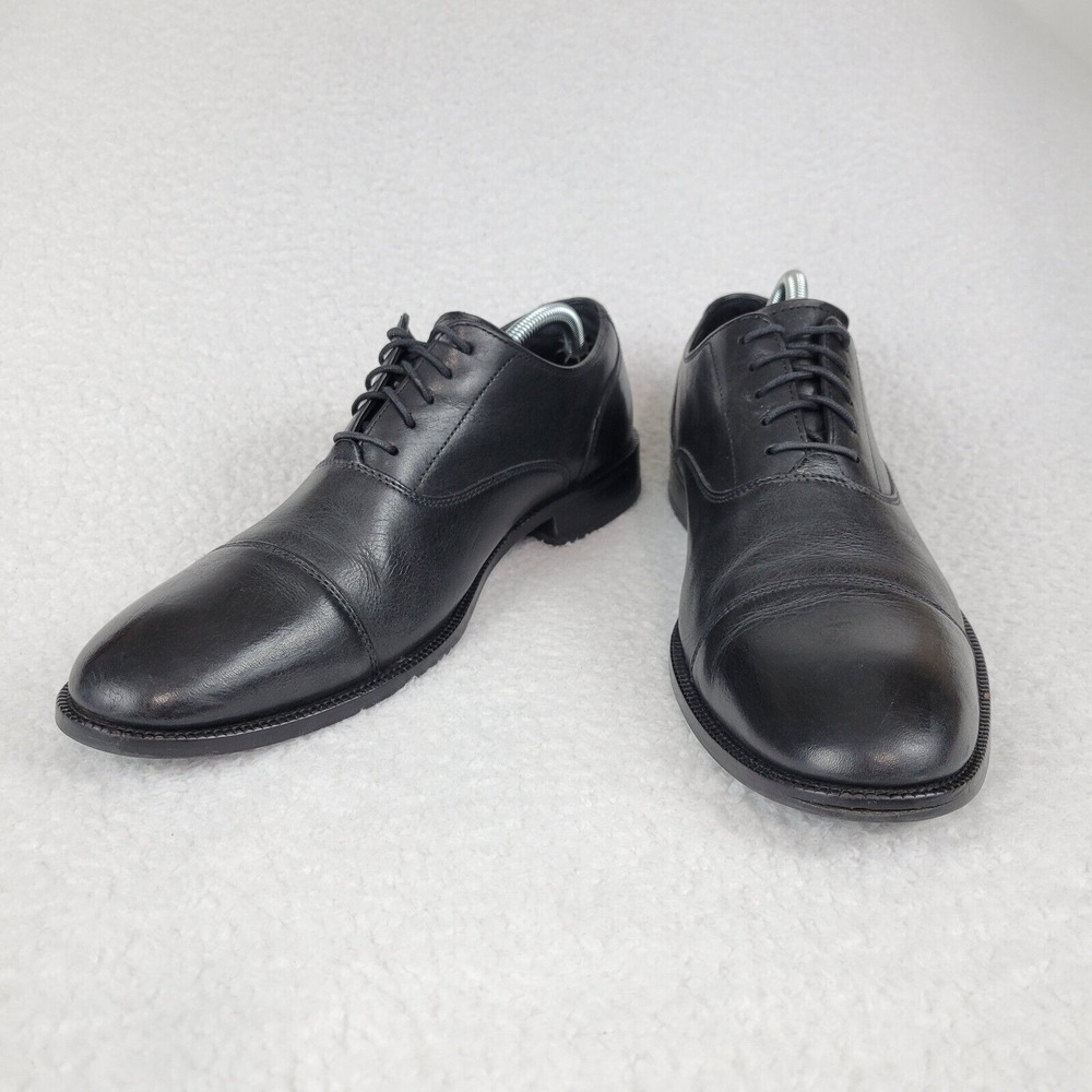 Cole Haan Willams Leather Cap Toe Dress Shoes Mens 10.5 M Black C12202 **READ